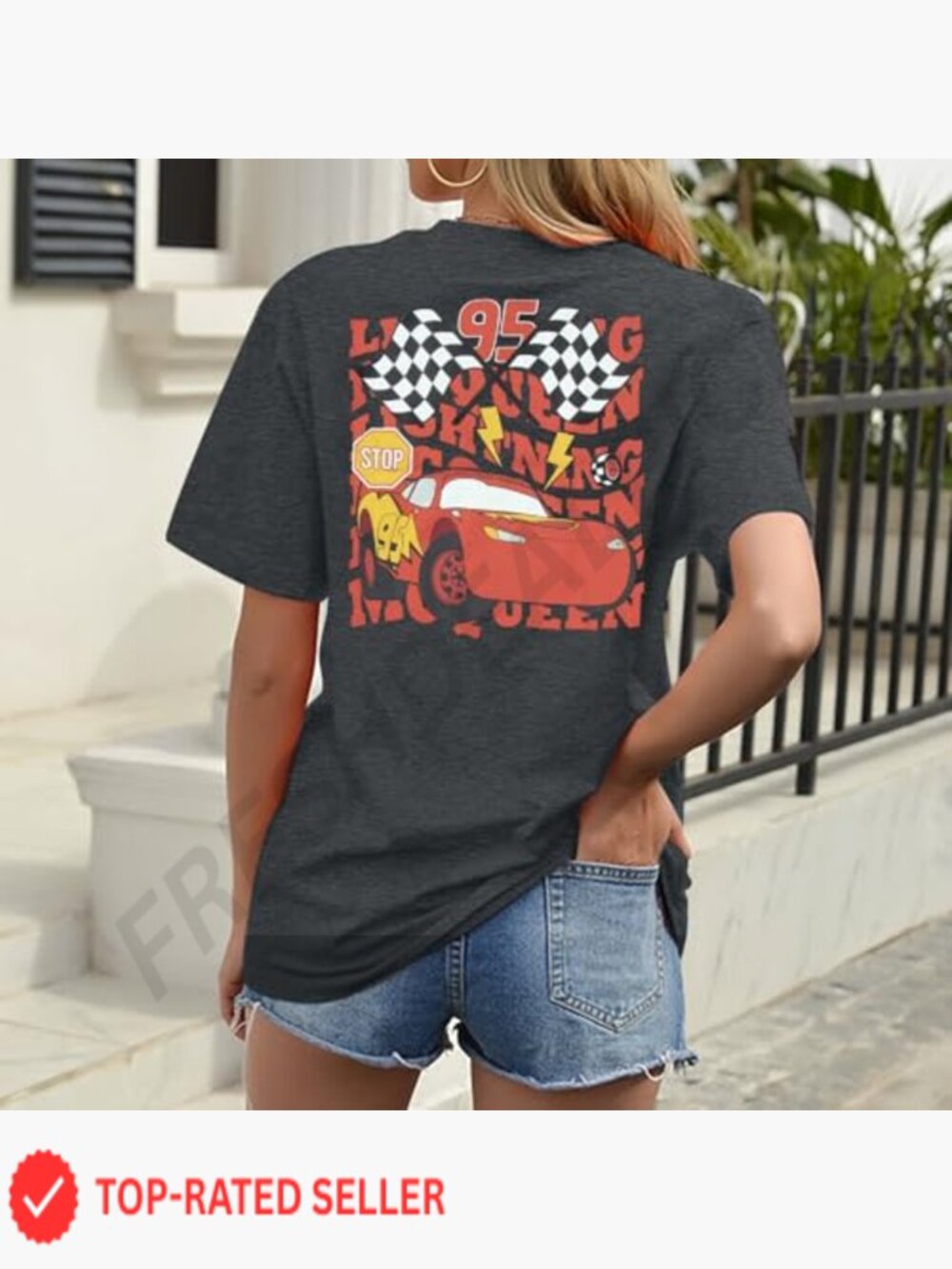 Racing T Shirt Women Race Checkered Flag Fast Cars Lover Tee Short Sleeve - Picture 3 of 7